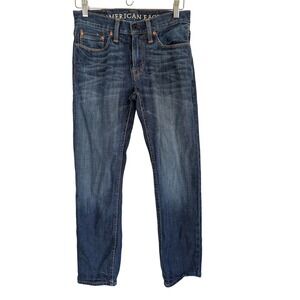 American Eagle Slim Straight Jeans Mens 28x30 Blue 100% Cotton Y2K Streetwear